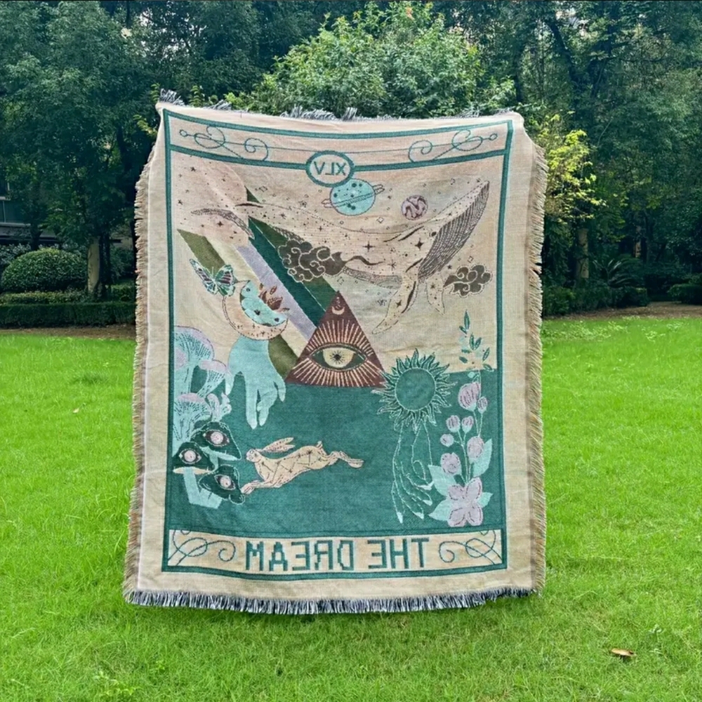 Whimsical 'DREAM' Throw Blanket / Tapestry NWT! - Picture 6 of 13